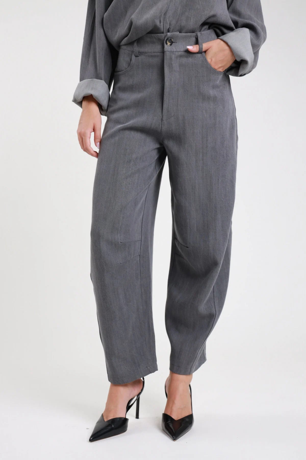 SUSY MIX PANTALONE BARRELL GRIGIO