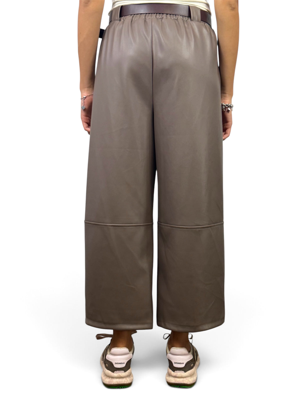 CECILE PANTALONI PENCE CON CINTURA FANGO