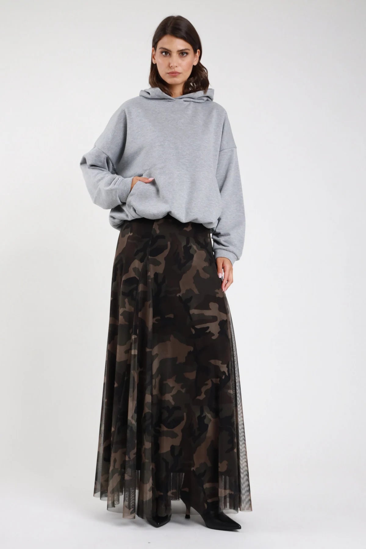 SUSY MIX GONNA IN TULLE CAMOUFLAGE