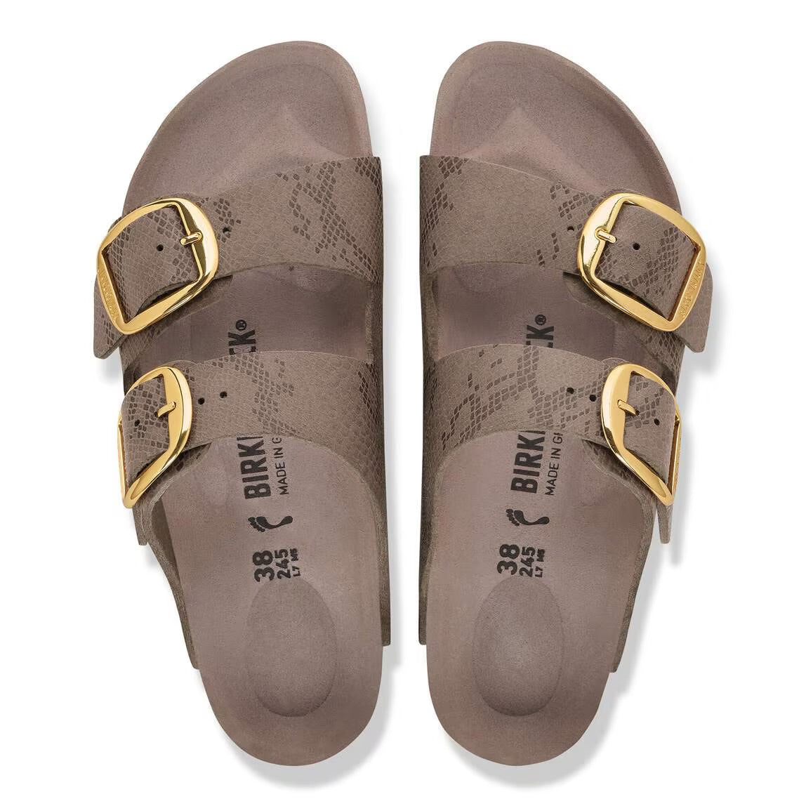 BIRKENSTOCK ARIZONA BIG BUCKLE PYTHON GRAY TAUPE