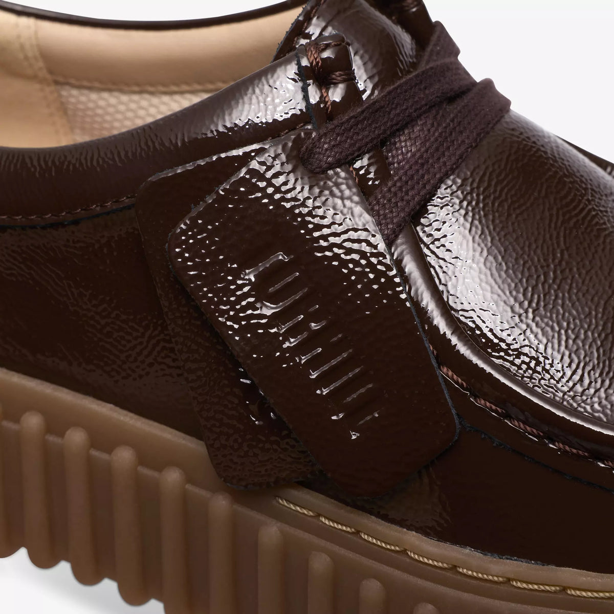 CLARKS SCARPA MODELLO INGEGNERE TORHILL BEE VERNICIATA DARK BROWN