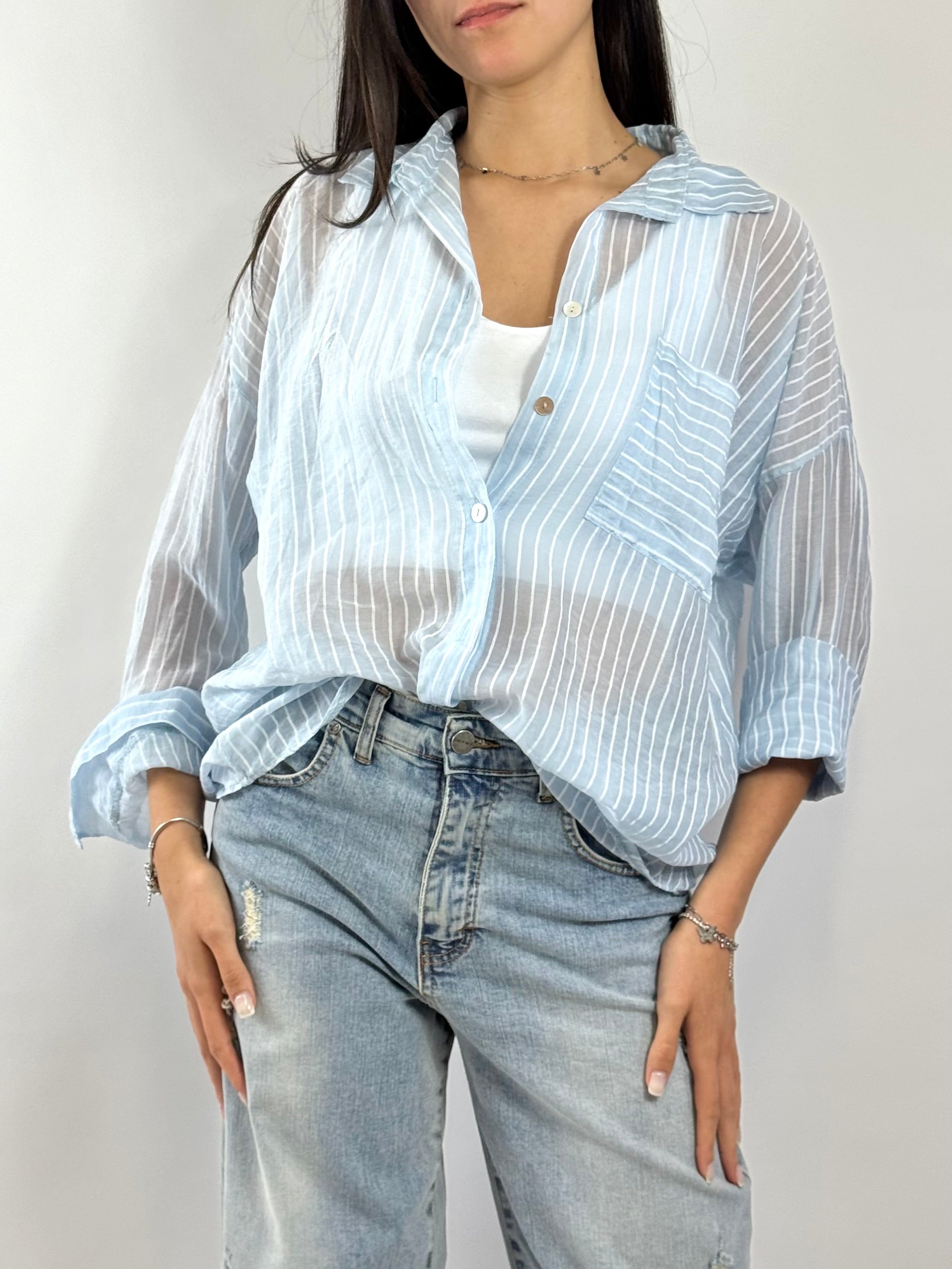 CECILIE CAMICIA A RIGHE CIELO