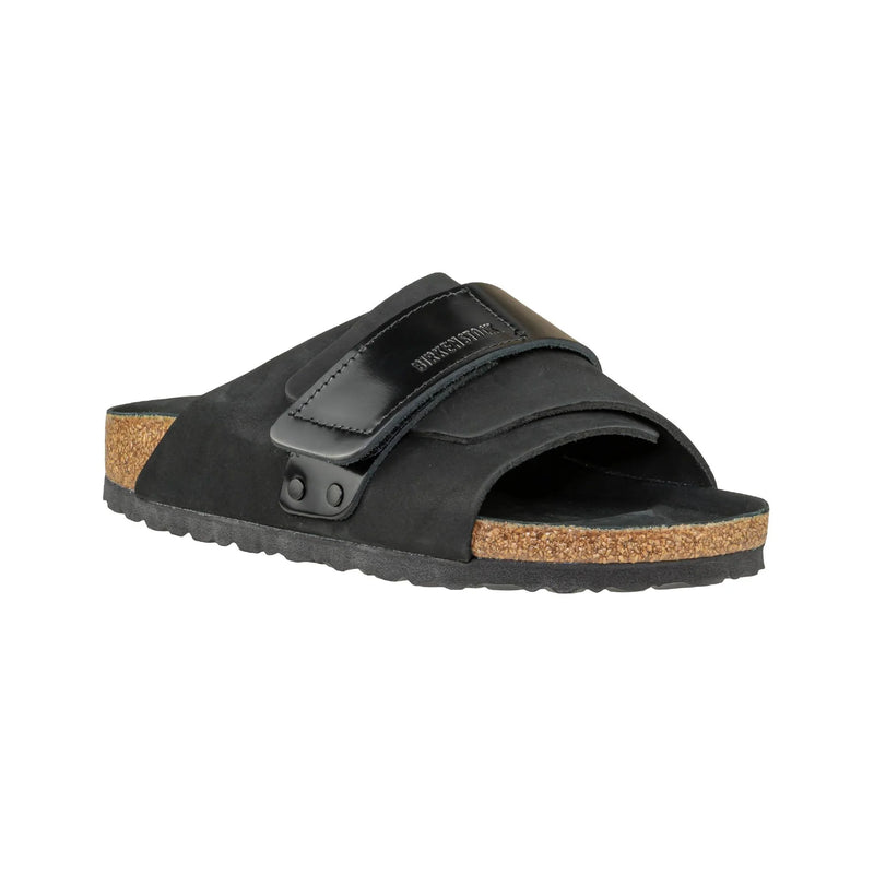 Birkenstock Ciabatta donna fascia velcro pelle nubuck nera