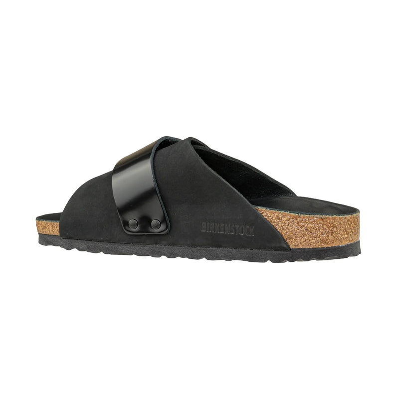 Birkenstock Ciabatta donna fascia velcro pelle nubuck nera