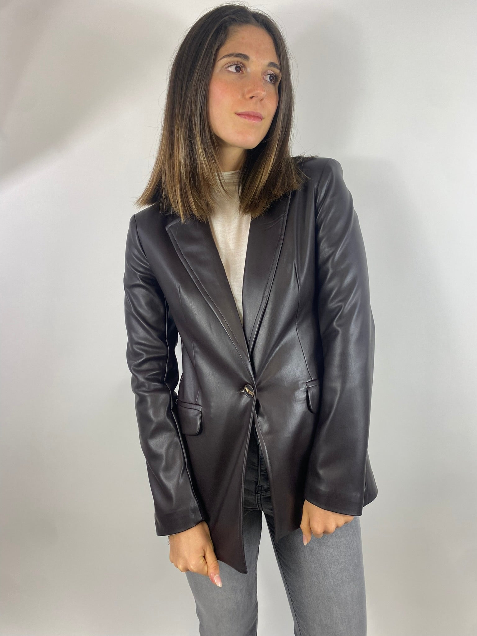 SUSY MIX GIACCA ECOPELLE MORO