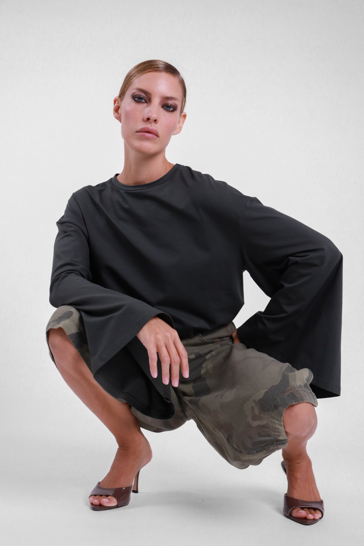 SUSY MIX MAGLIA MANICA CAMPANA MILITARE