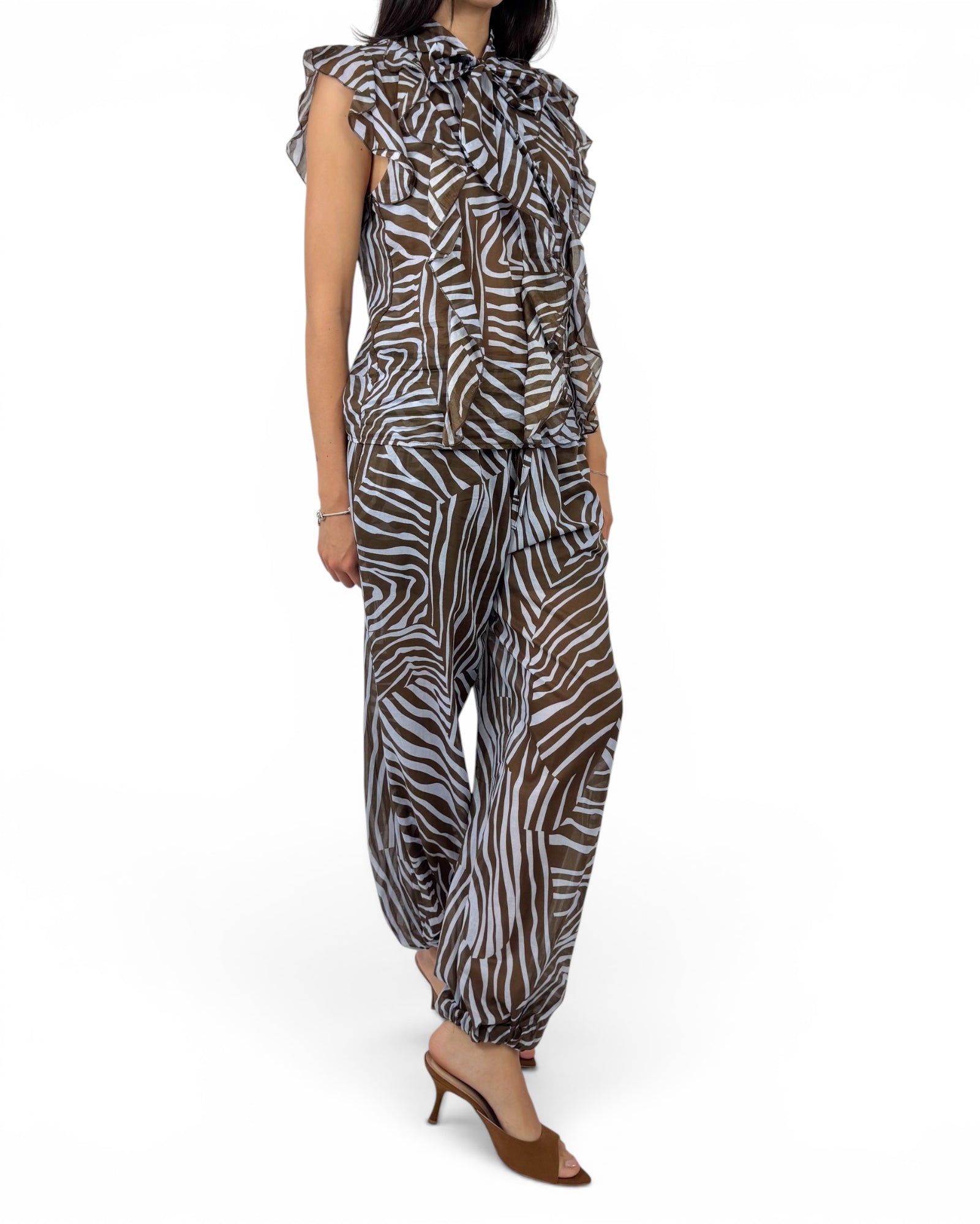 KIKISIX PANTALONE BALLOON ANIMALIER