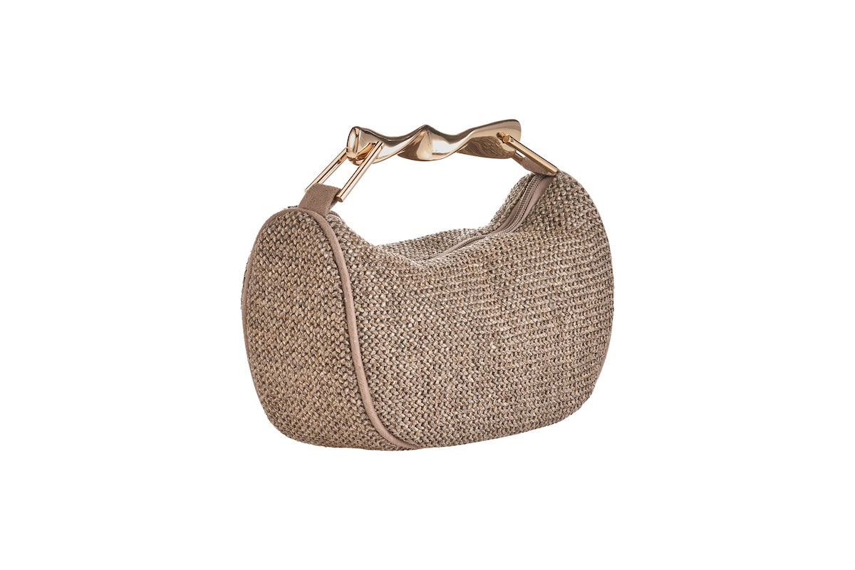 ANNA CECERE BORSA RAFIA CAFFÈ