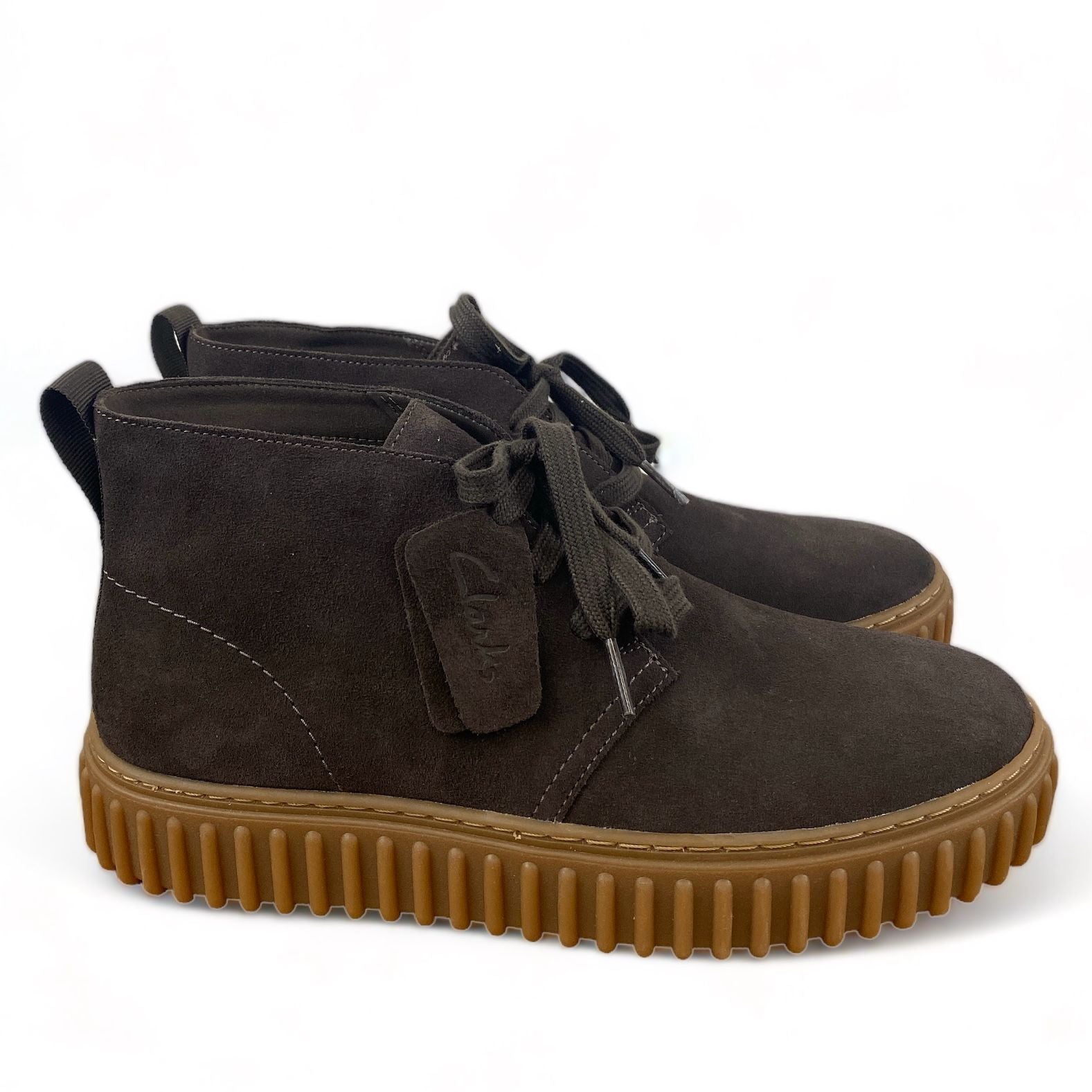 Clarks Polacchina Uomo Torhill Hi in pelle scamosciata marrone scuro
