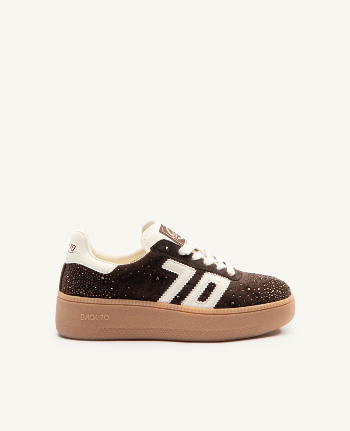 BACK70 SNEAKERS XXL STAR VELVET COFFEE BUTTER