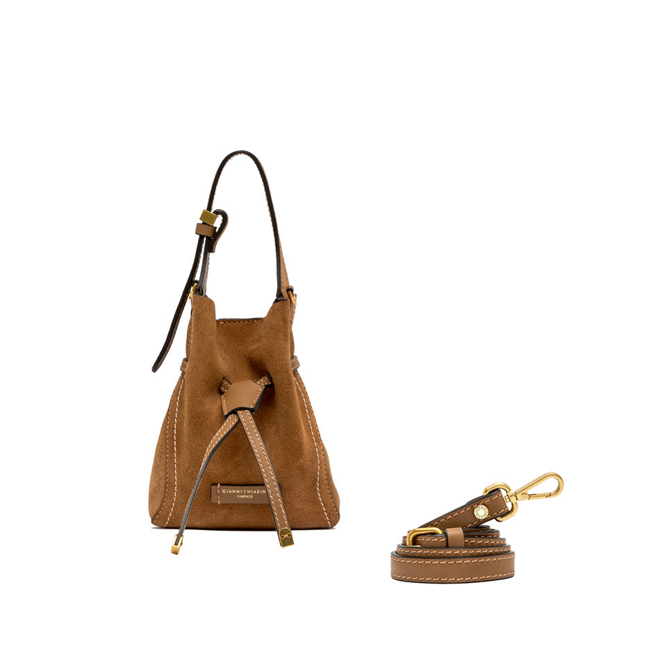 GIANNI CHIARINI BORSA SUEDE SIENNA CAMEL