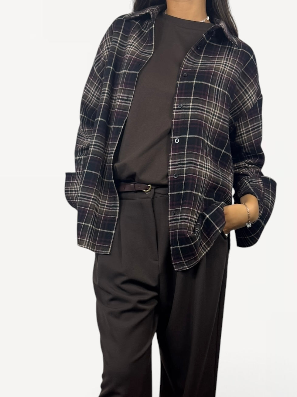SUSY MIX CAMICIA IN CHECK VINO