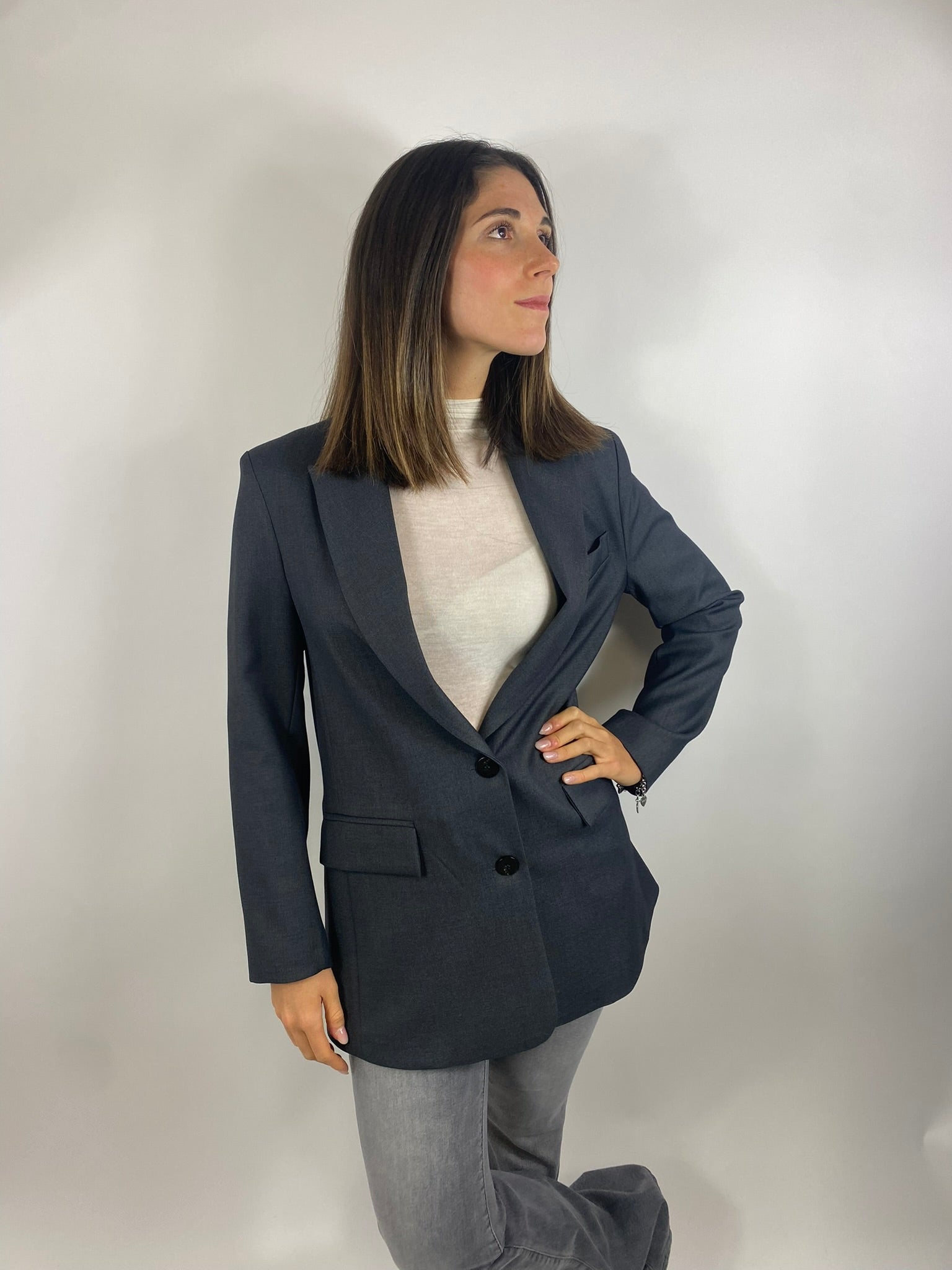 SUSY MIX GIACCA MONOPETTO GRIGIA