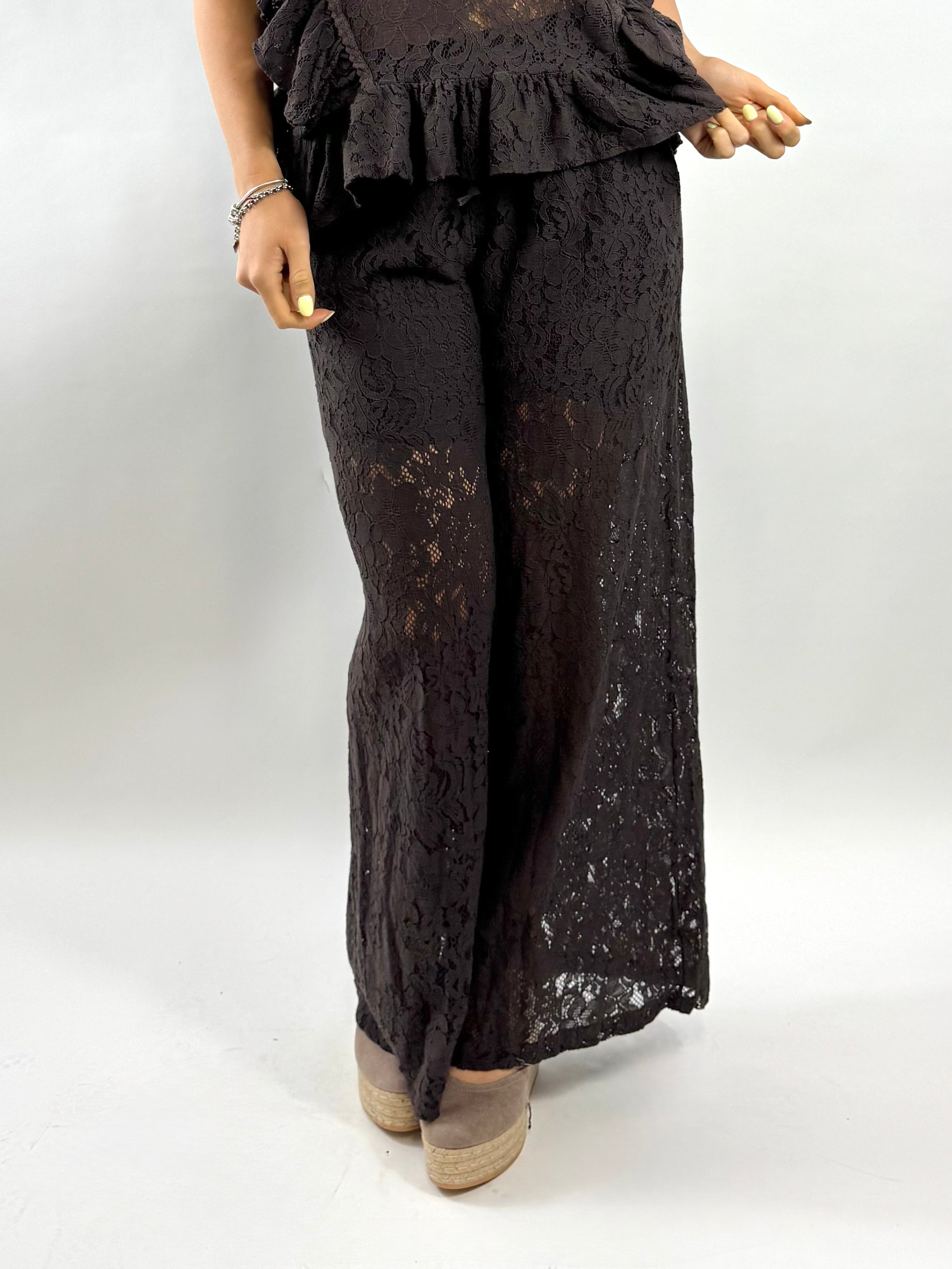 SUSY MIX PANTALONE PIZZO MORO