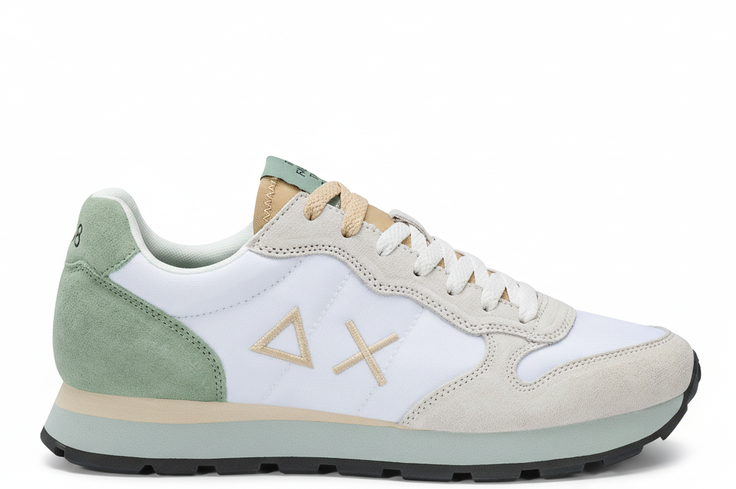 SUN68 SNEAKER TOM BIANCO E SALVIA