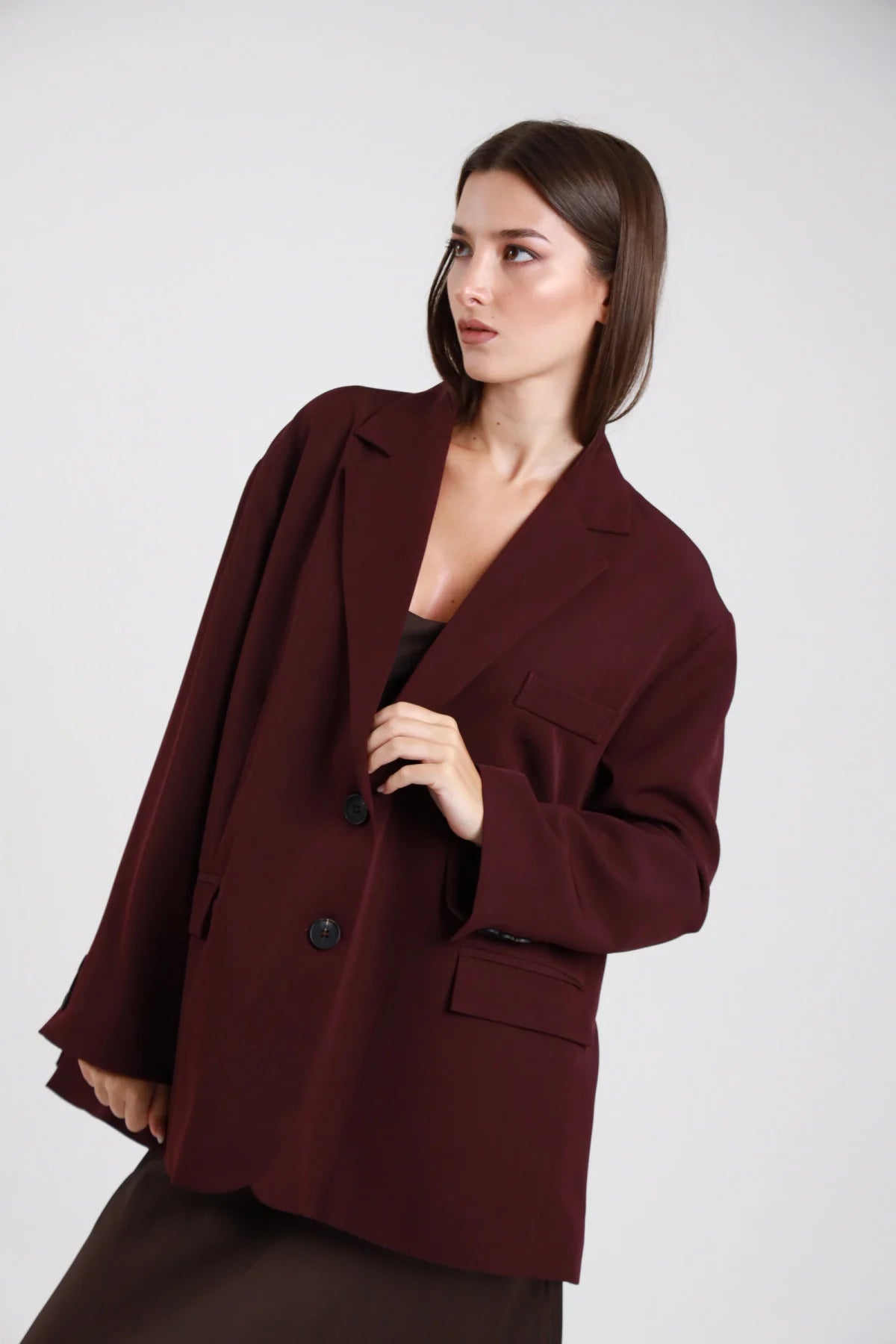 SUSY MIX BLAZER OVER VINO