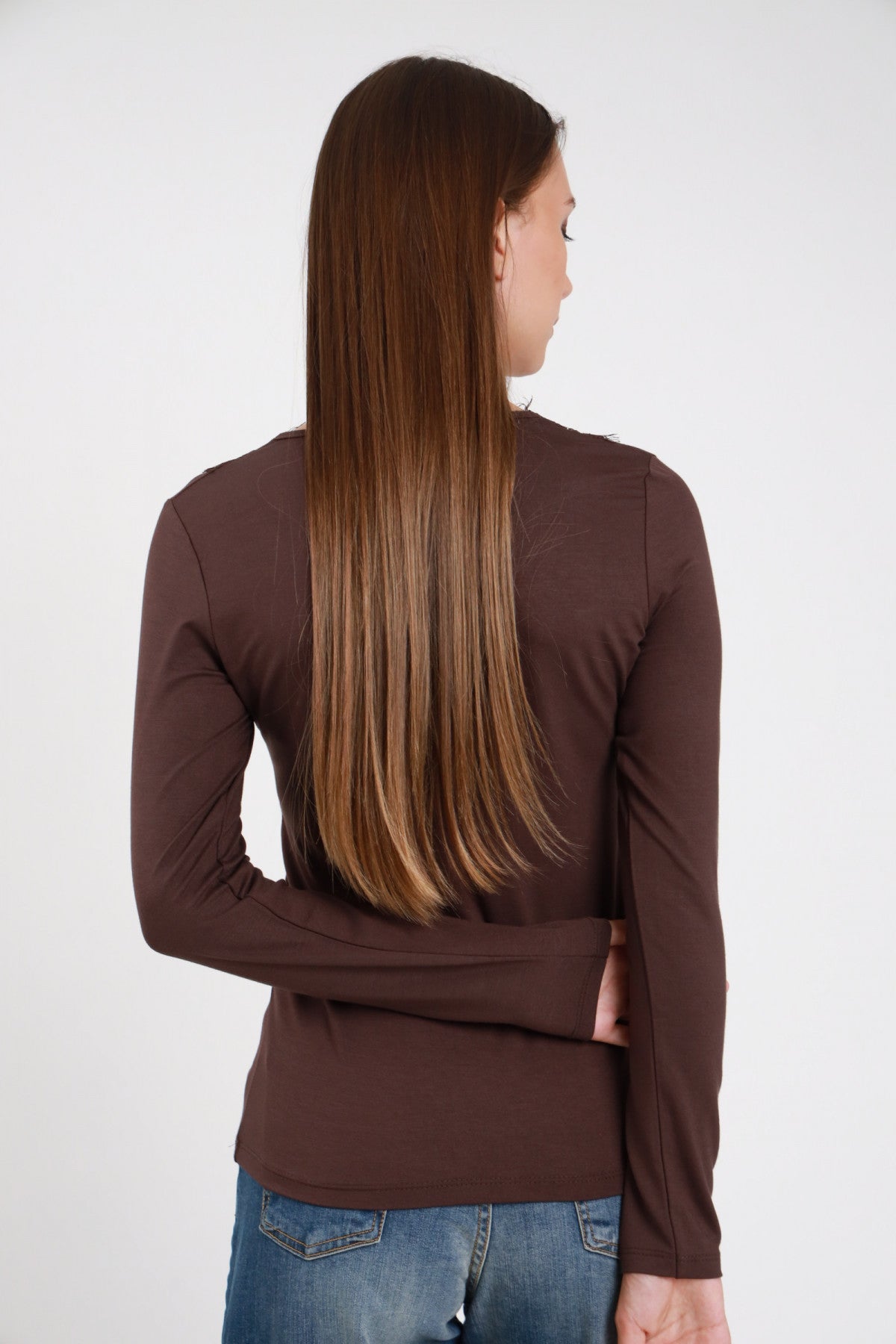SUSY MIX MAGLIETTA SCOLLO A V PIZZO MORO