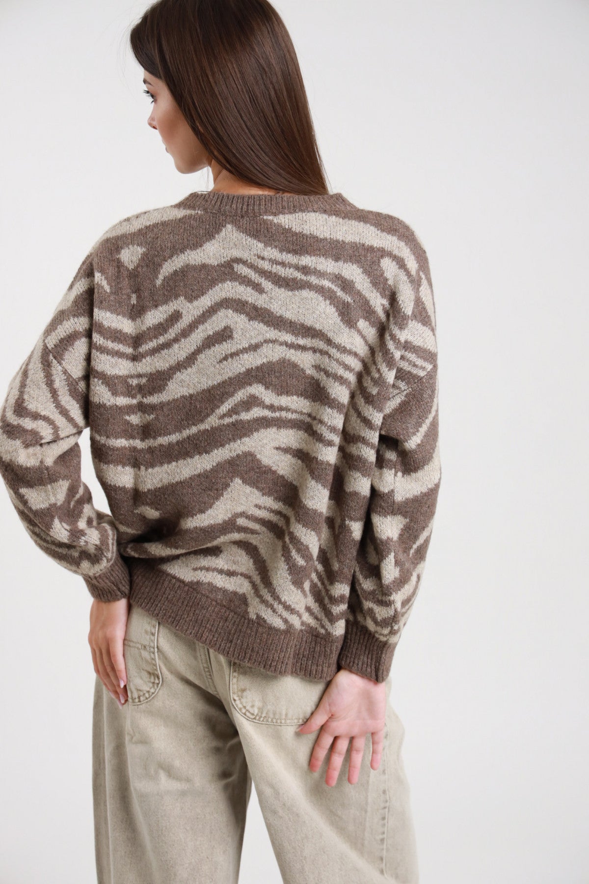 SUSY MIX MAGLIA ZEBRATA PARICOLLO