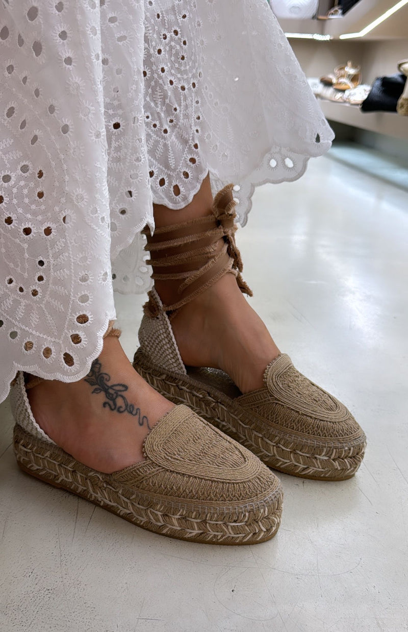 Espadrilles Campesina bassa donna cordella torrone