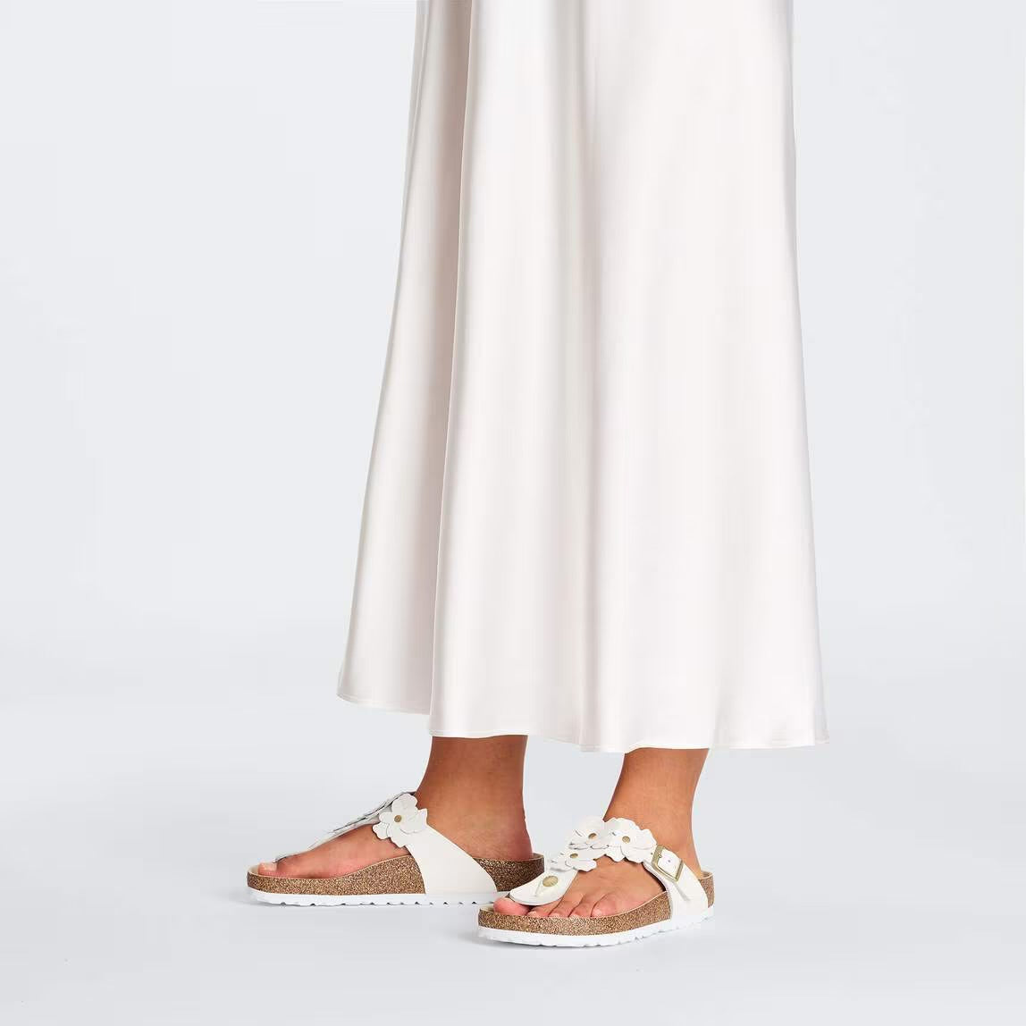 BIRKENSTOCK GIZEH FLOWERS WHITE