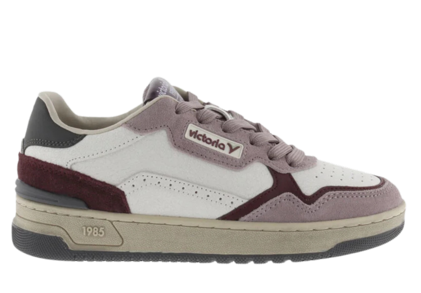 VICTORIA Sneakers donna in pelle con inserti in suede rosa