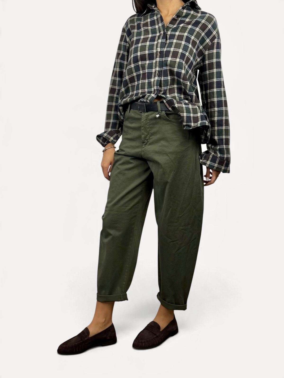 SUSY MIX PANTALONE CUORICINO CON CINTURA MILITARE