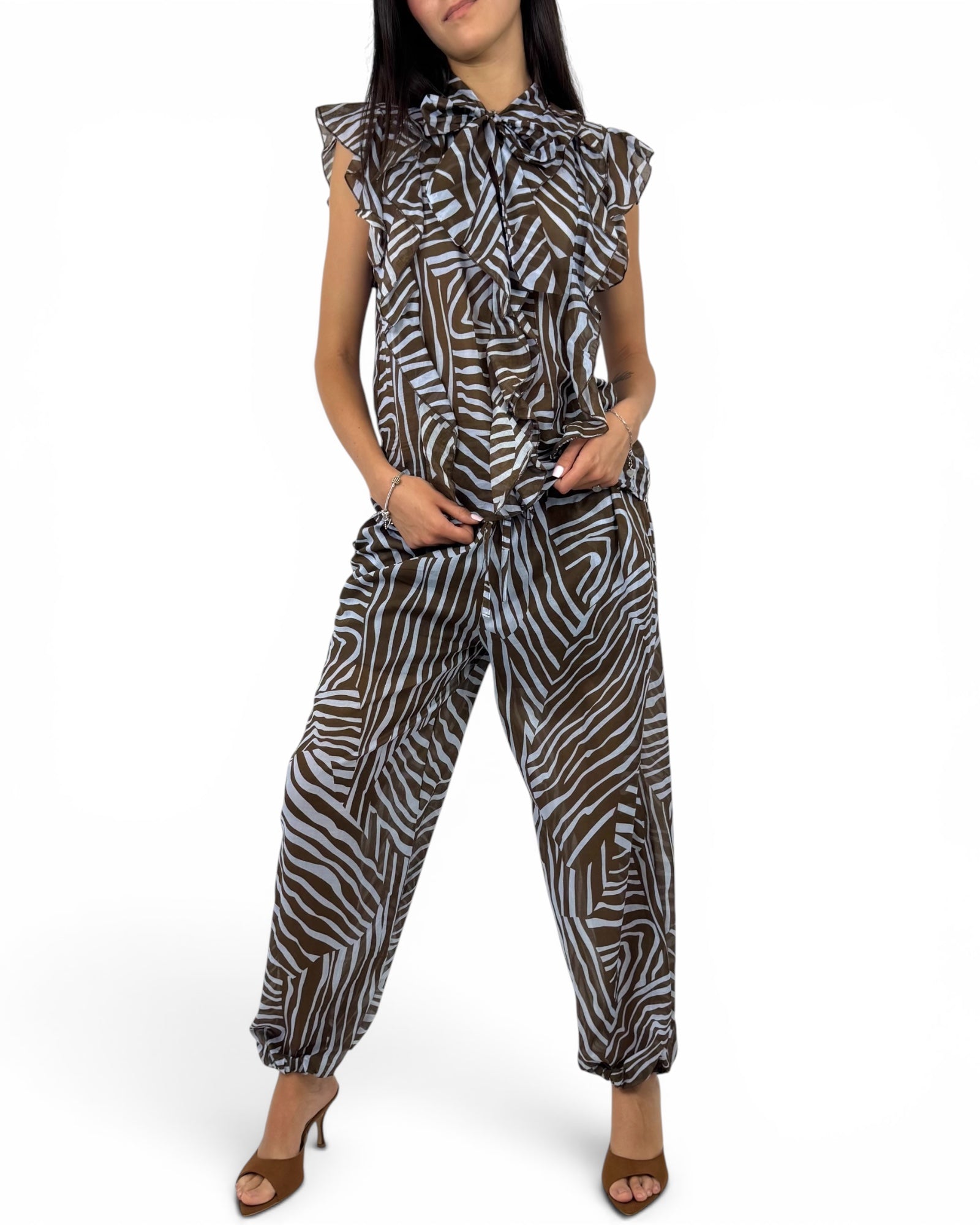 KIKISIX CAMICIA SMANICATA ANIMALIER