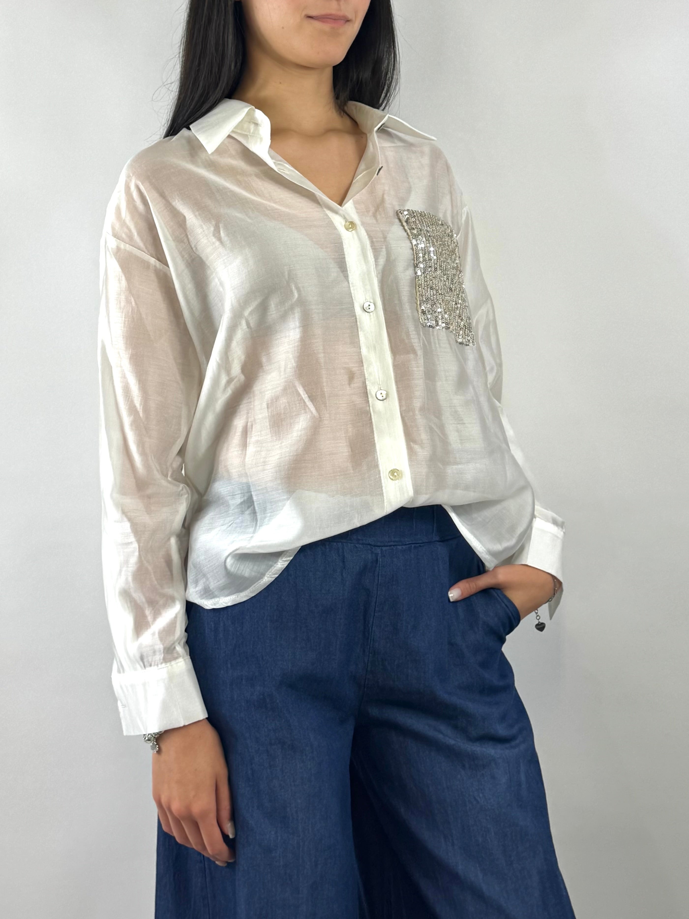 SUSY MIX CAMICIA LATTE PAILLETTES