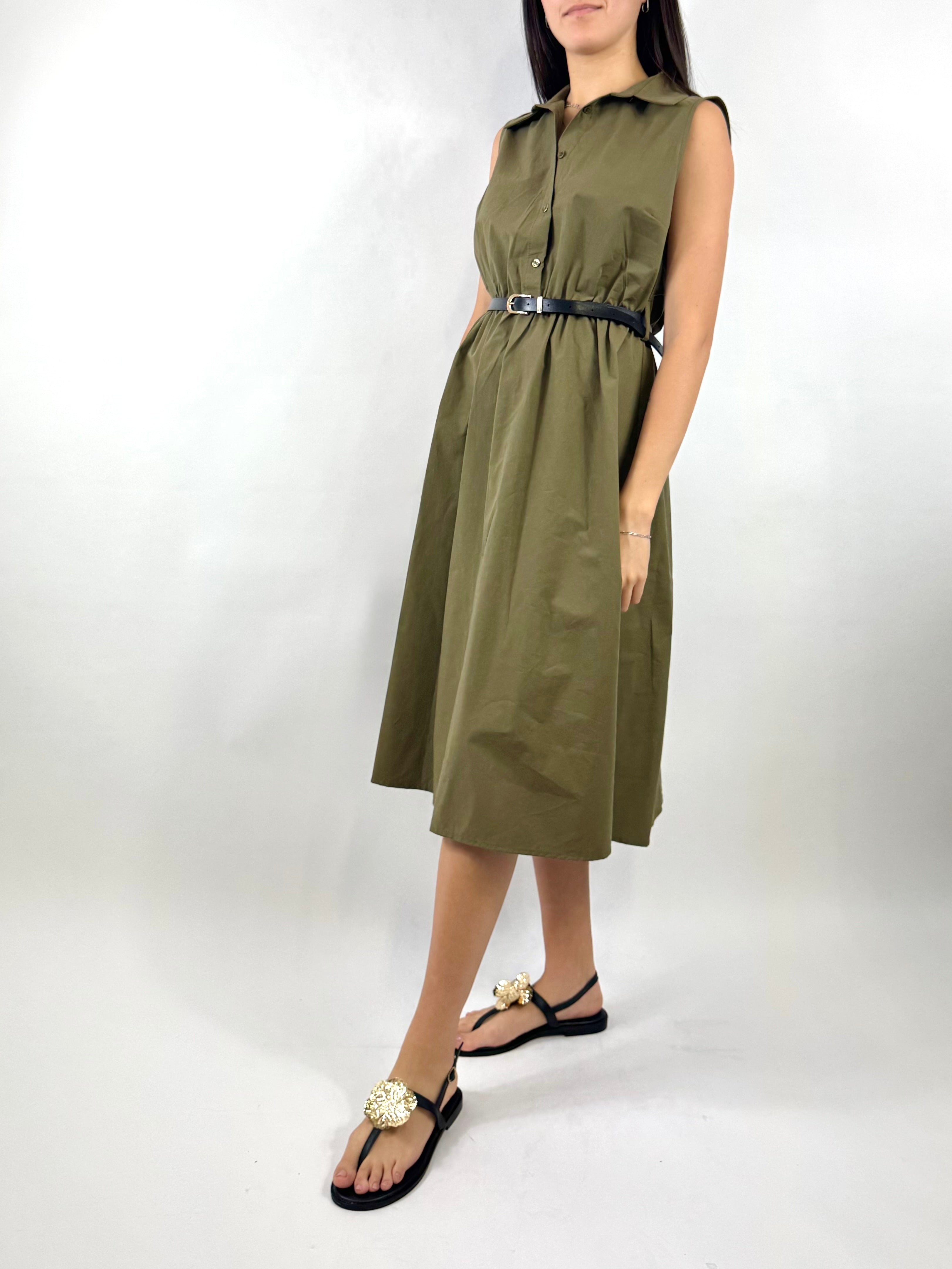 CECILE ABITO LUNGO VERDE MILITARE