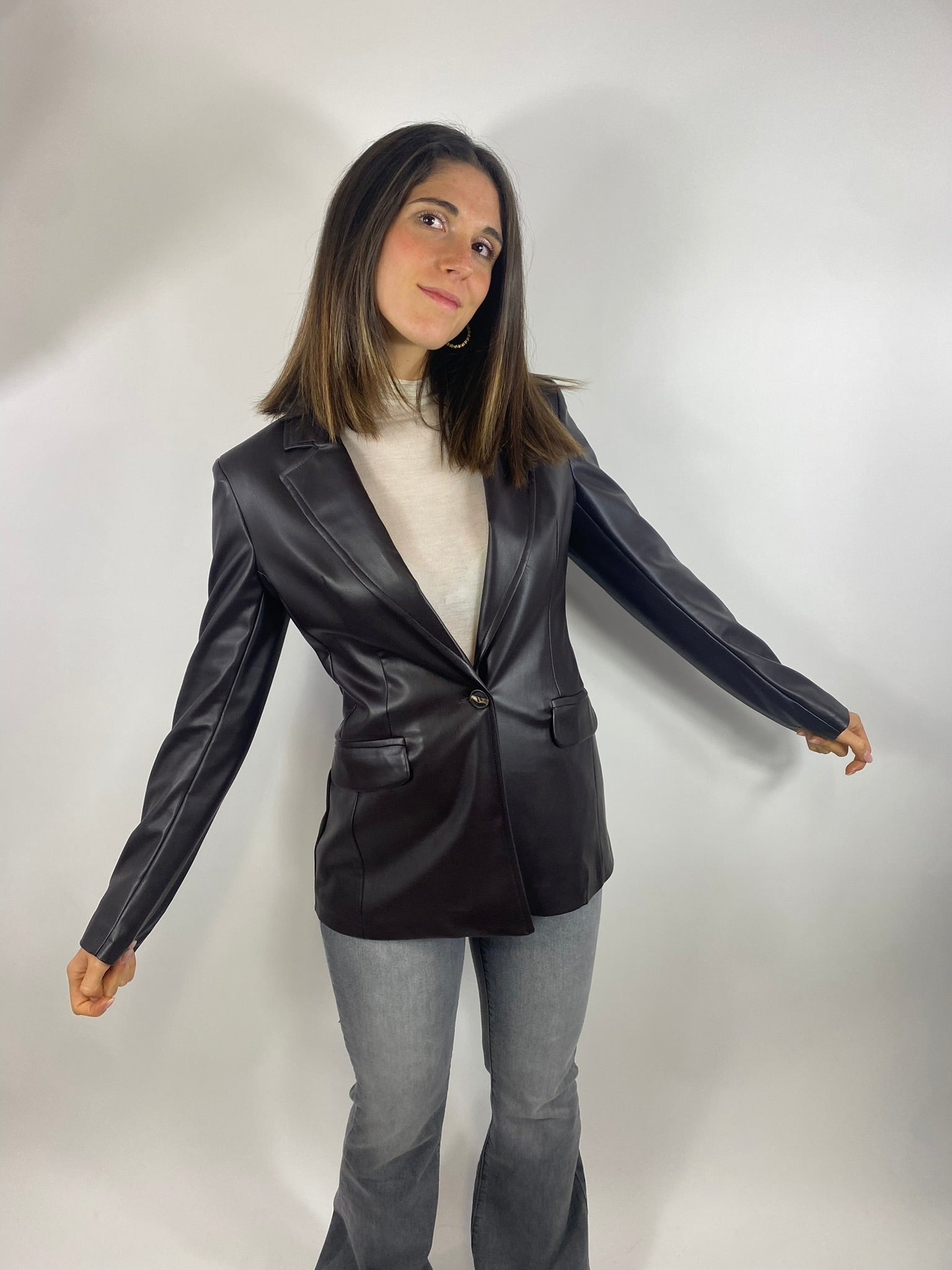 SUSY MIX GIACCA ECOPELLE MORO