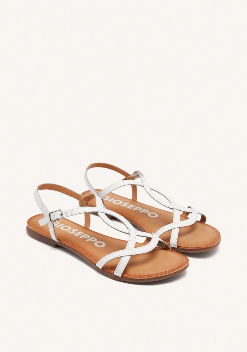 Gioseppo sandalo donna con laccetti in pelle bianca