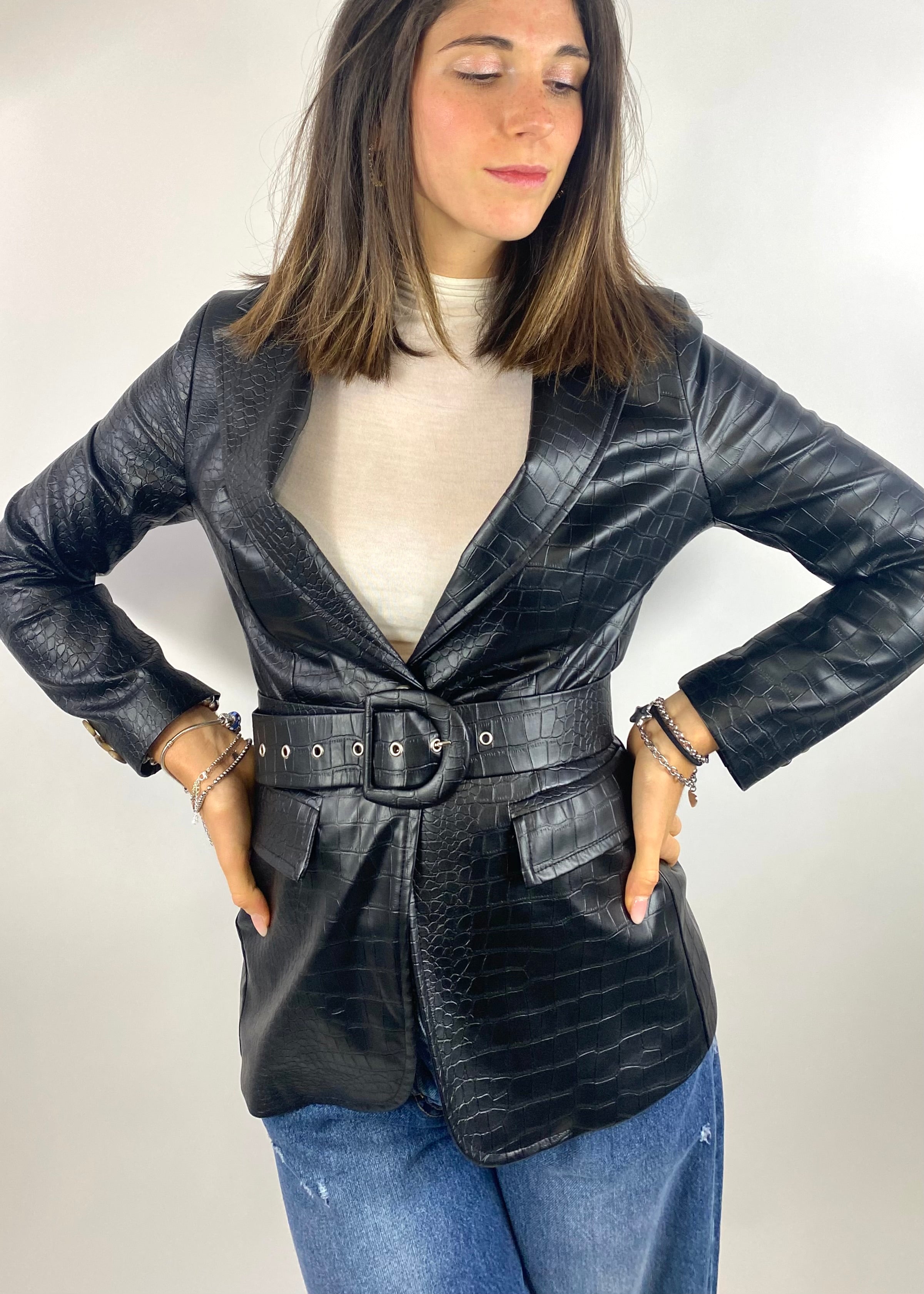 SUSYMIX GIACCA IN COCCO NERO