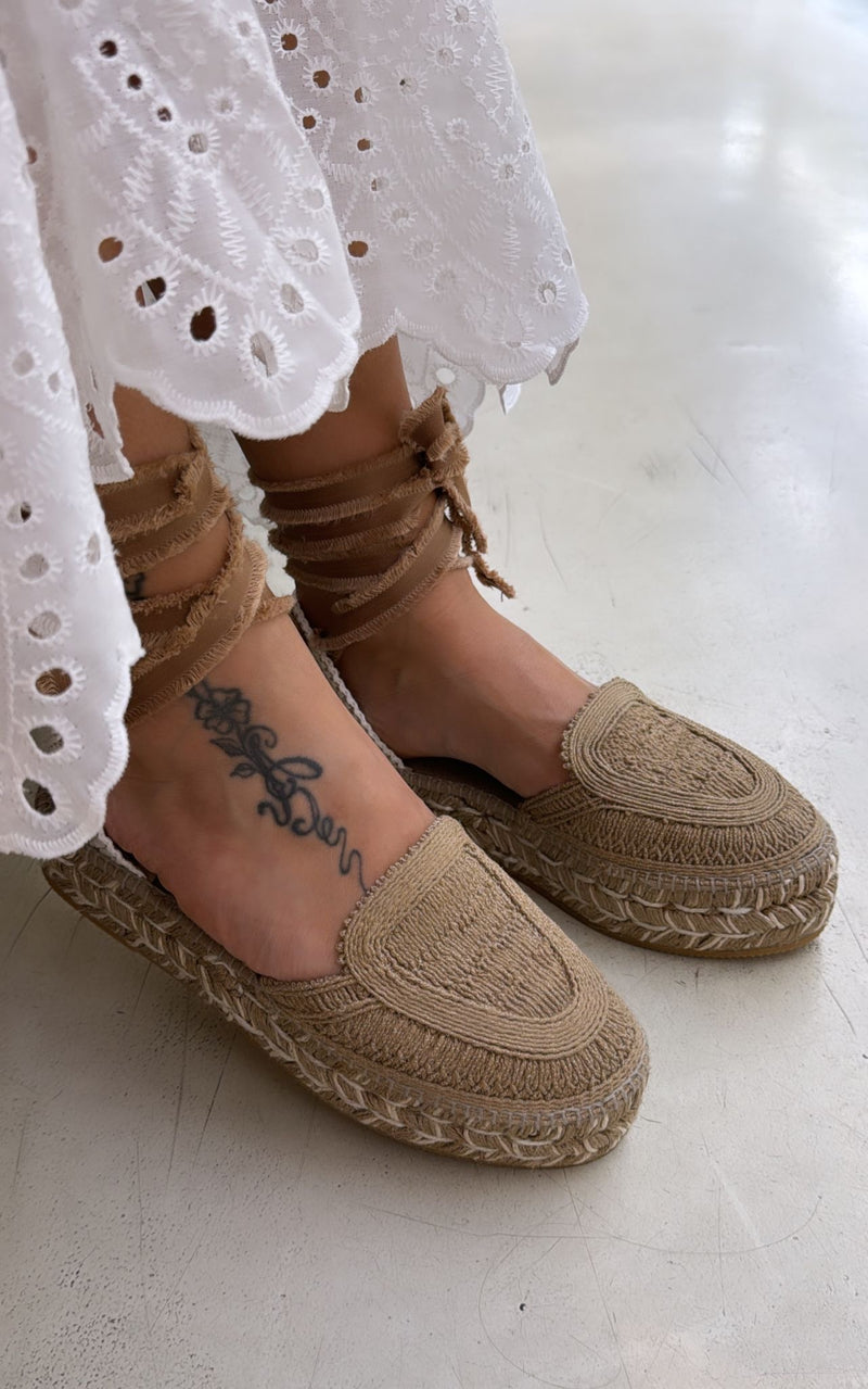 Espadrilles Campesina bassa donna cordella torrone