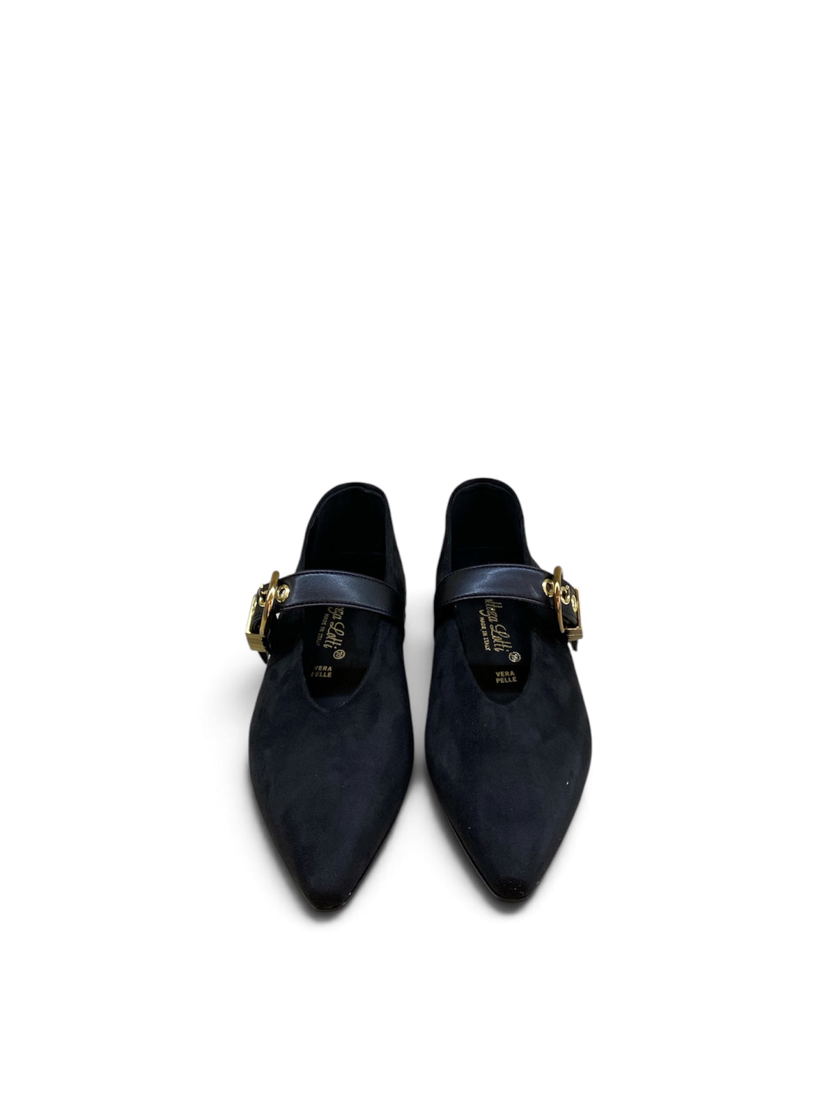 BOTTEGA LOTTI BALLERINA CON FIBBIA IN SUEDE NERO