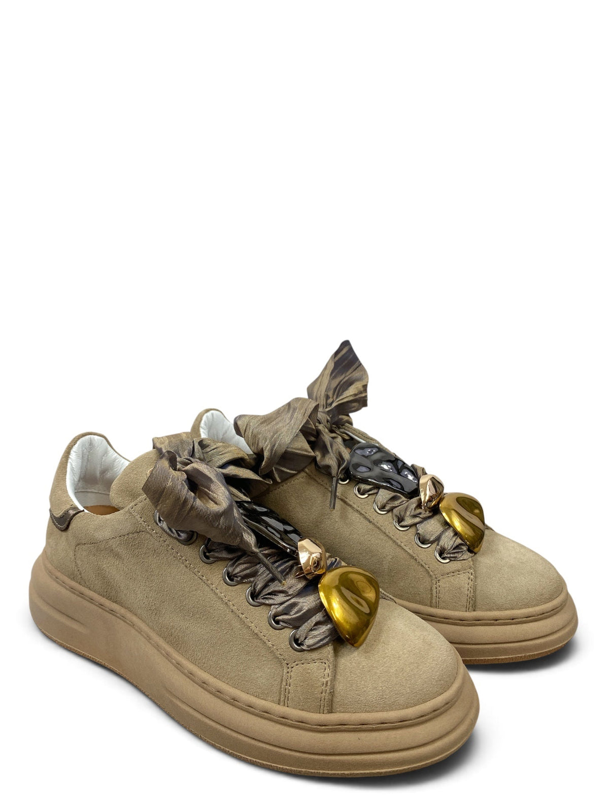 MÉLINÉ SNEAKERS DONNA SUEDE TAUPE
