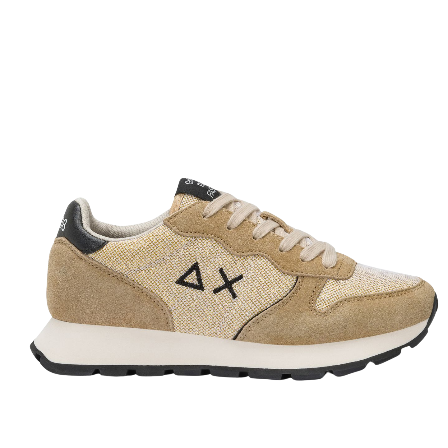 SUN68 Sneaker donna lurex e suede oro