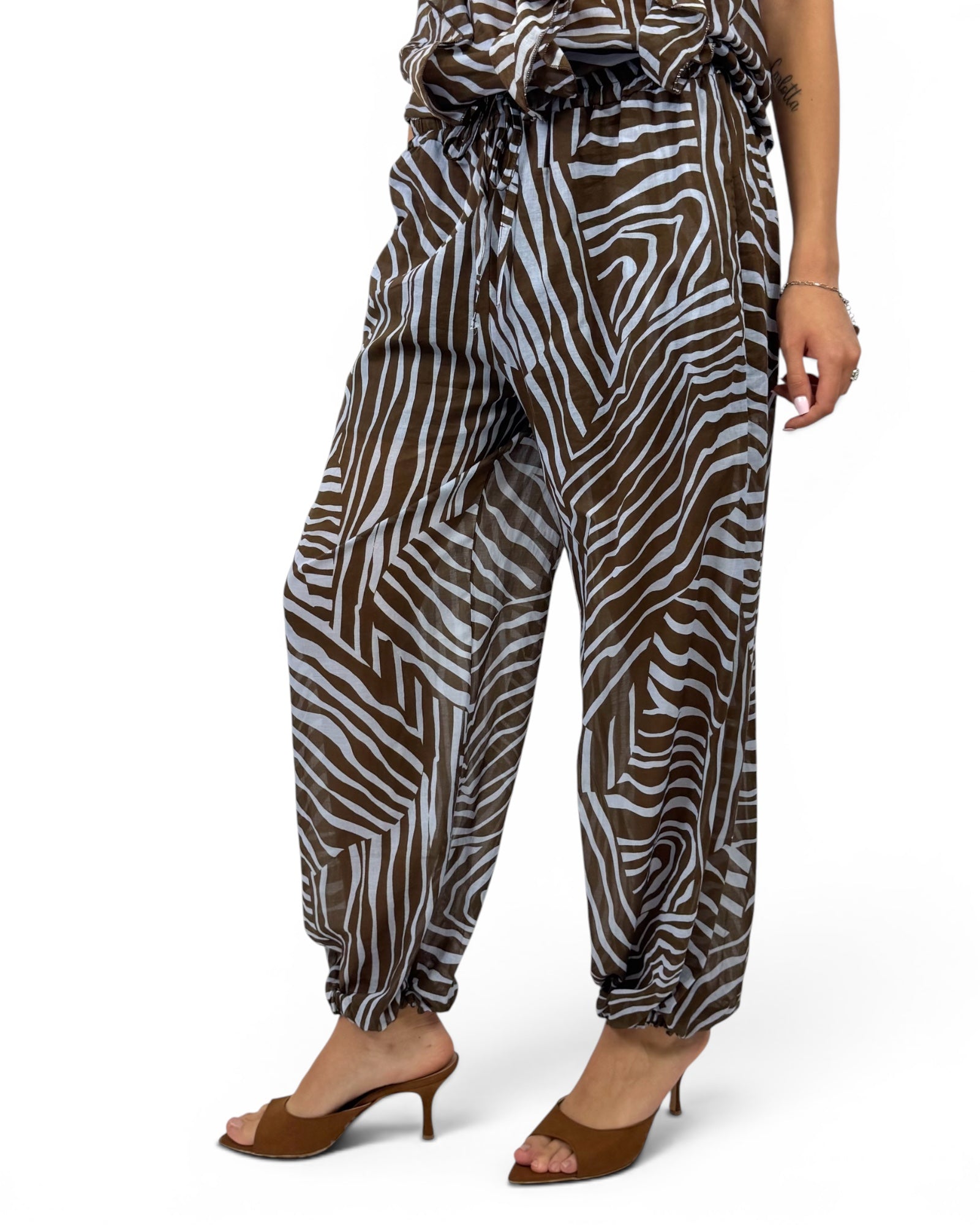 KIKISIX PANTALONE BALLOON ANIMALIER