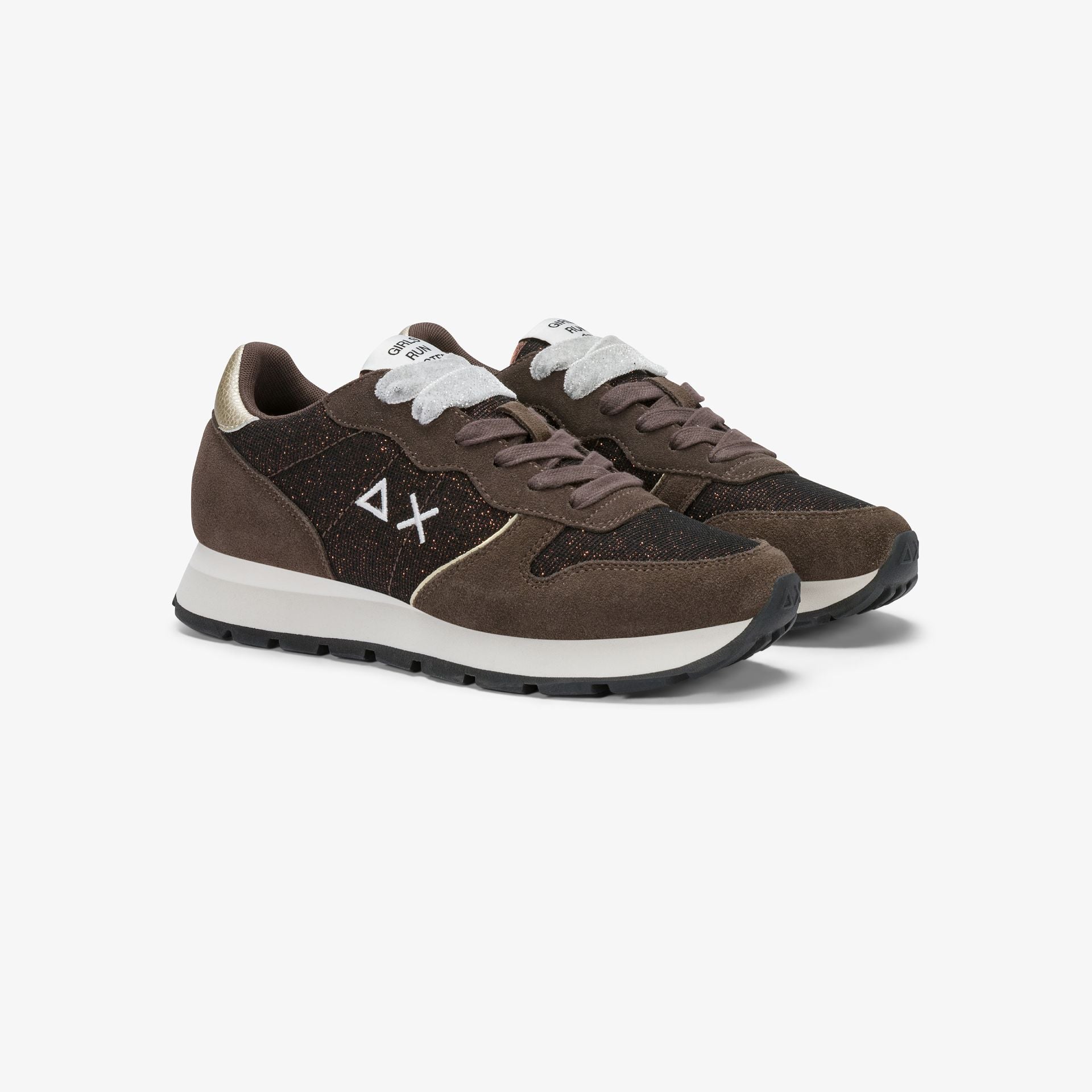 SUN68 SNEAKERS DONNA ALLY GLITTER MARRONE