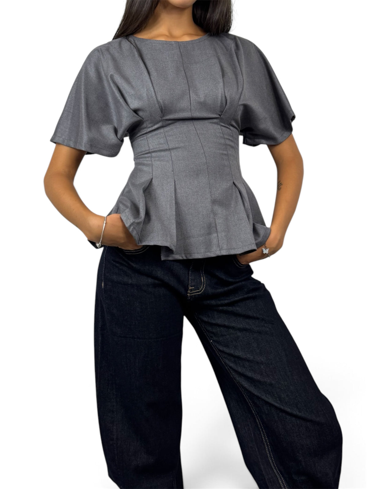 SUSY MIX MAGLIA A SPICCHI GRIGIA