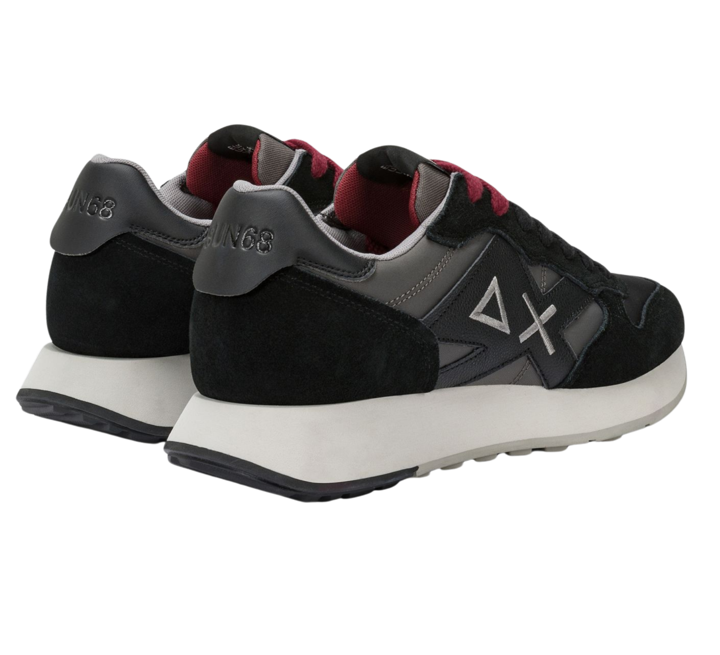 SUN68 Sneakers uomo in suede e tela nero