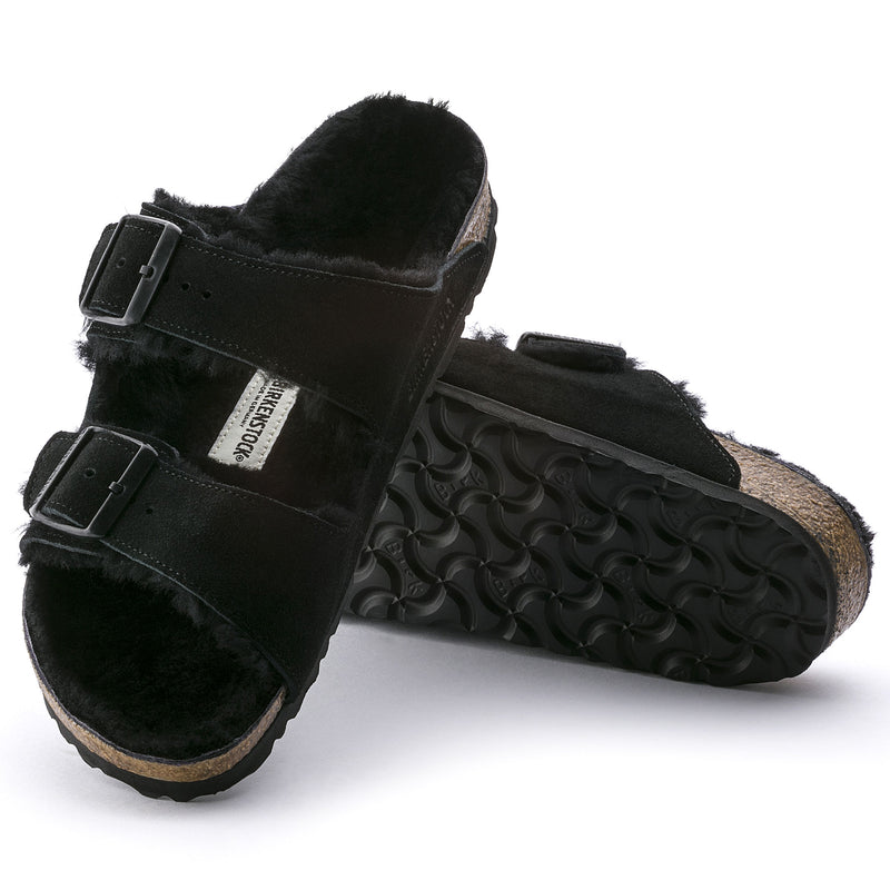 Birkenstock Arizona pelliccia di agnello Shearling Black