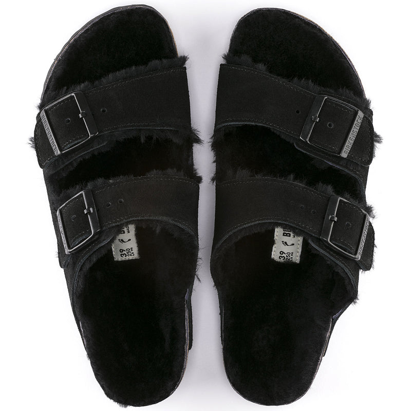 Birkenstock Arizona pelliccia di agnello Shearling Black