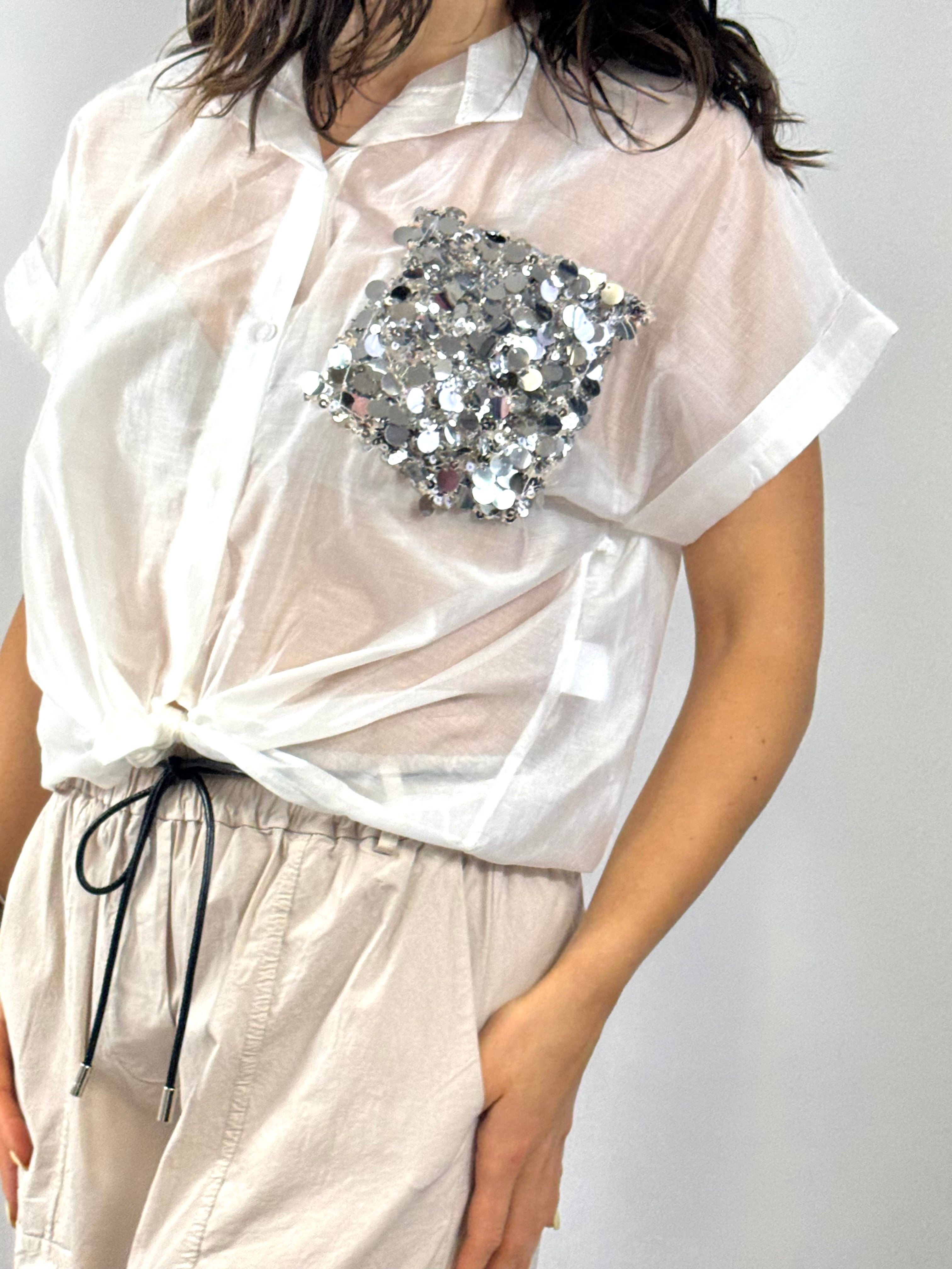 CECILE CAMICIA BIANCA TASCA STRASS