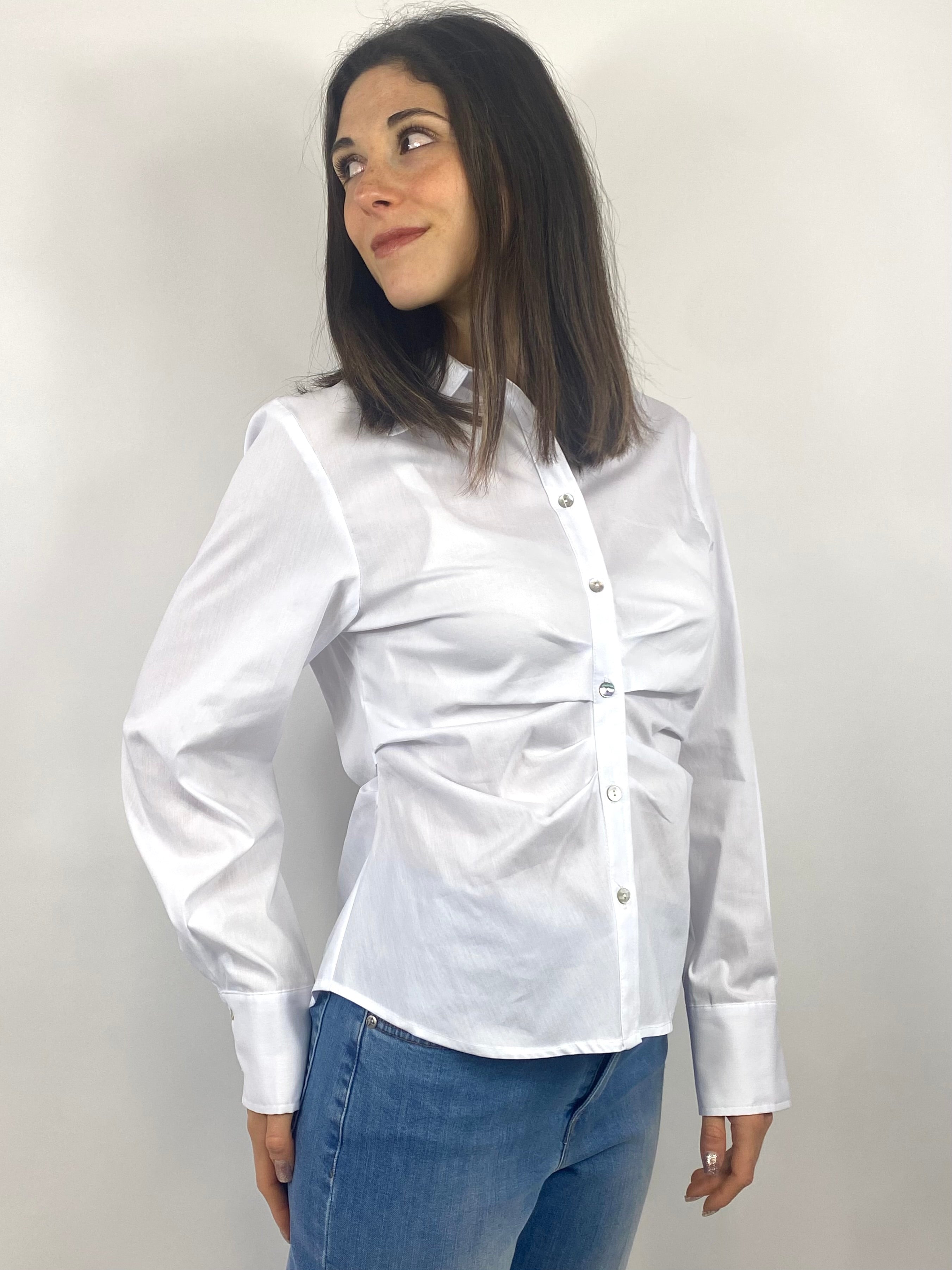 SUSY MIX CAMICIA CON ARRICCIO BIANCA