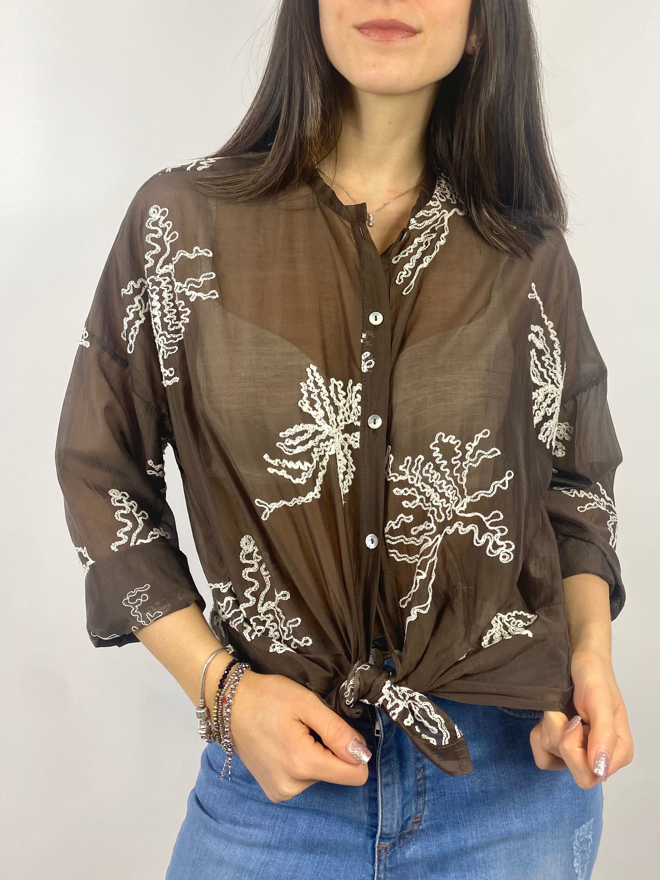 SUSY MIX CAMICIA CON RICAMI MORO