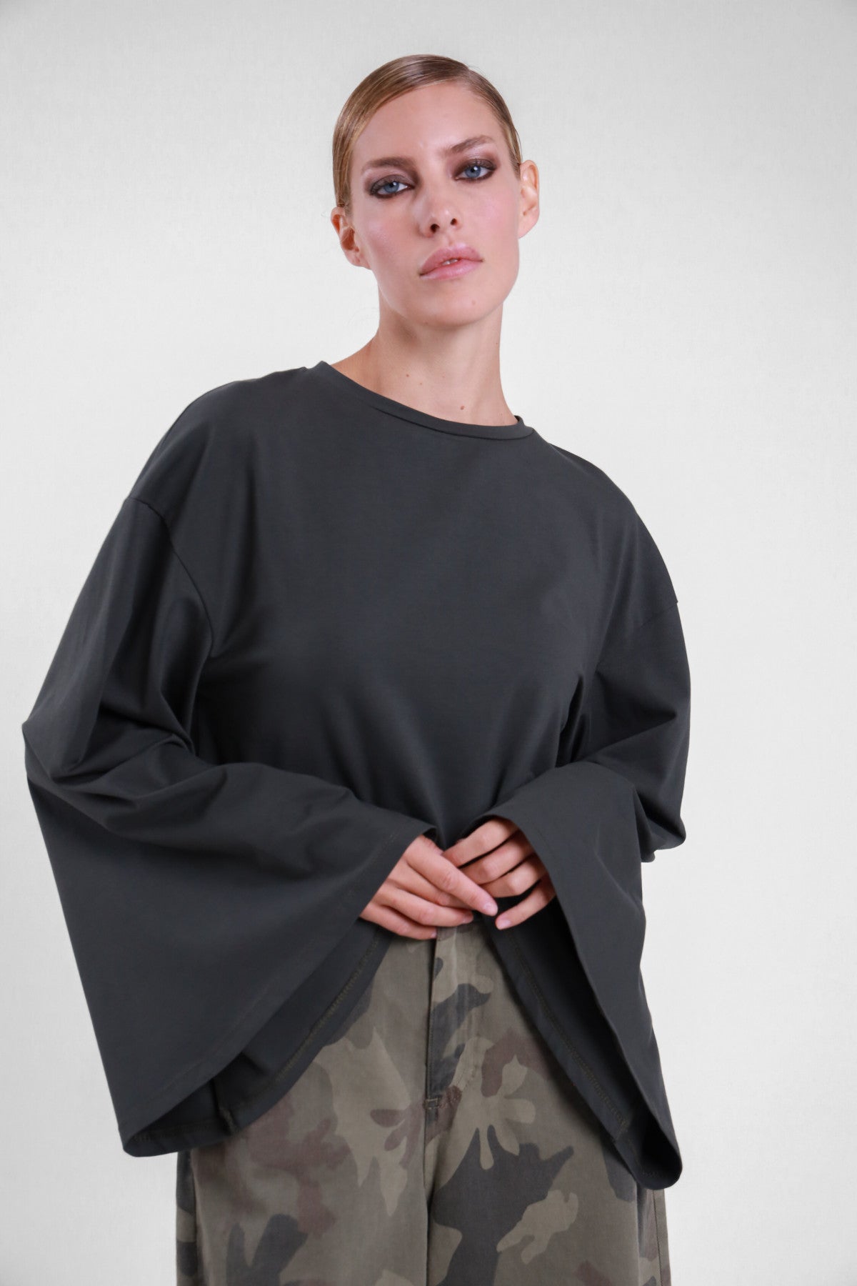 SUSY MIX MAGLIA MANICA CAMPANA MILITARE