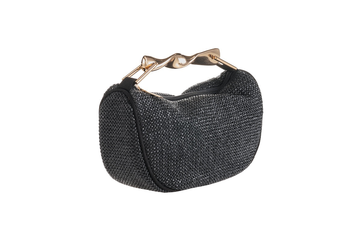 ANNA CECERE BORSA RAFIA NERA