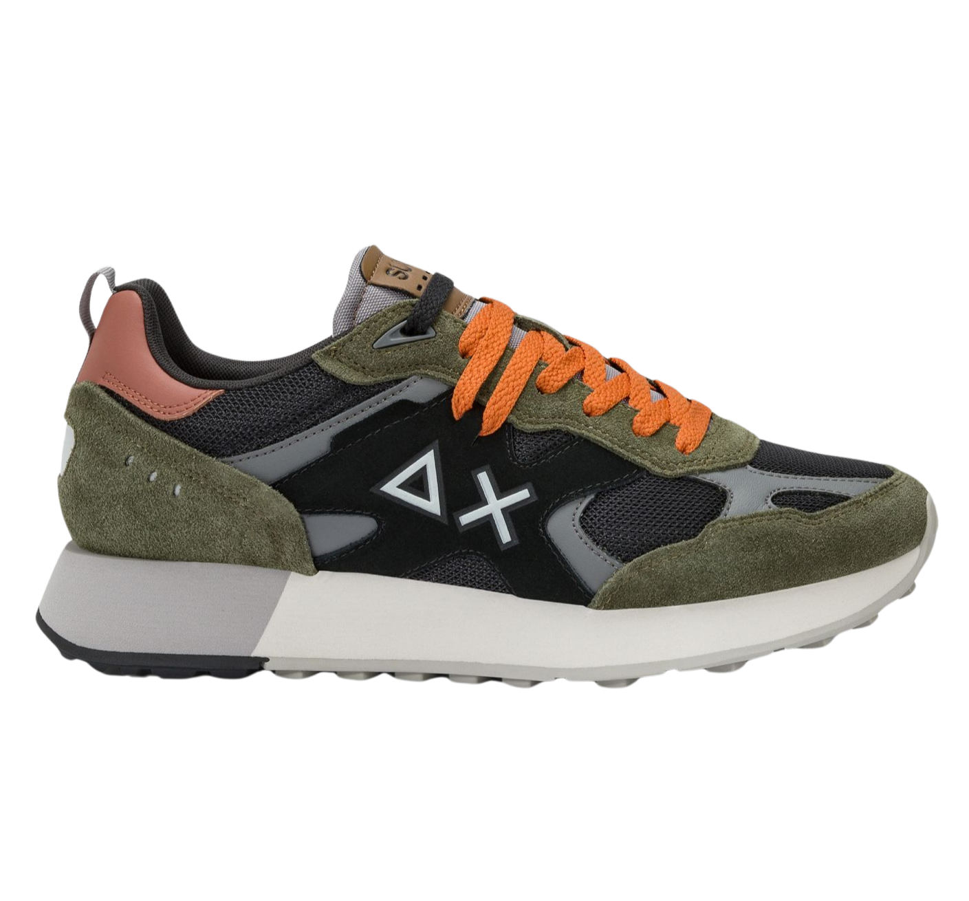 SUN68 Sneakers uomo in suede mesh militare nero