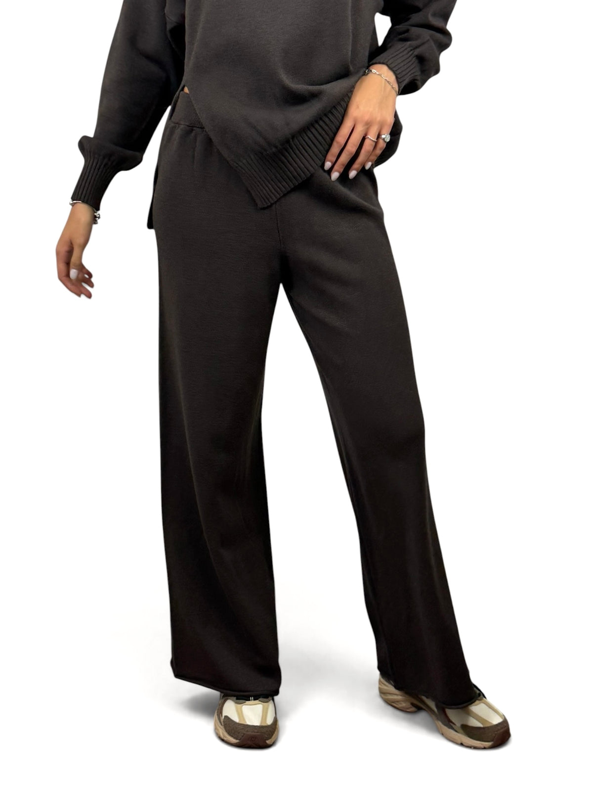 SUSY MIX PANTALONE IN MAGLIA MORO