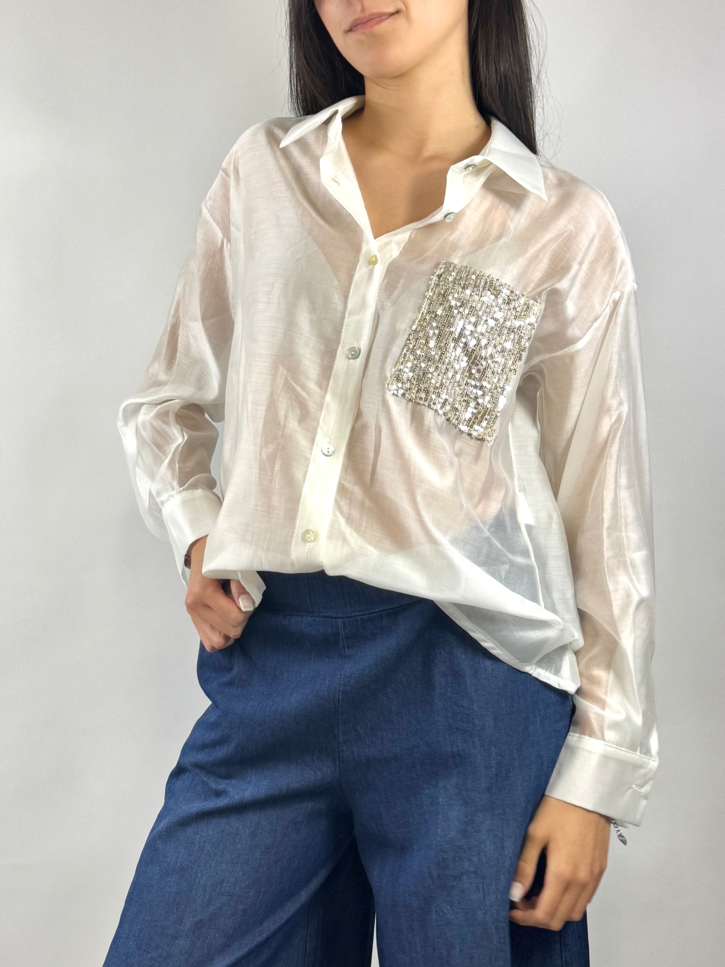 SUSY MIX CAMICIA LATTE PAILLETTES